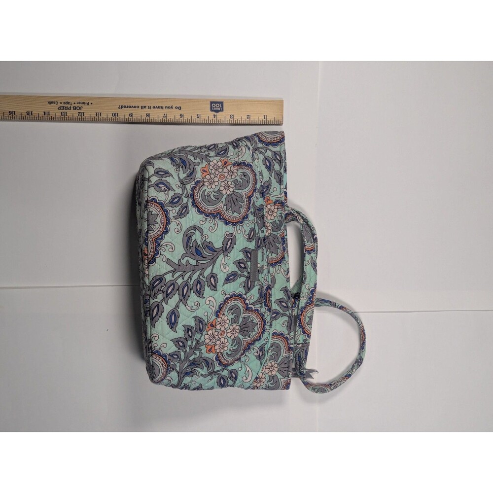 Vera Bradley Tote Bag "Fan Flowers" Mint Green Paisley Print - Picture 7 of 8